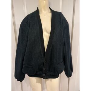 women's J. Todd Vintage bomber jacket size L blue tweed size Large